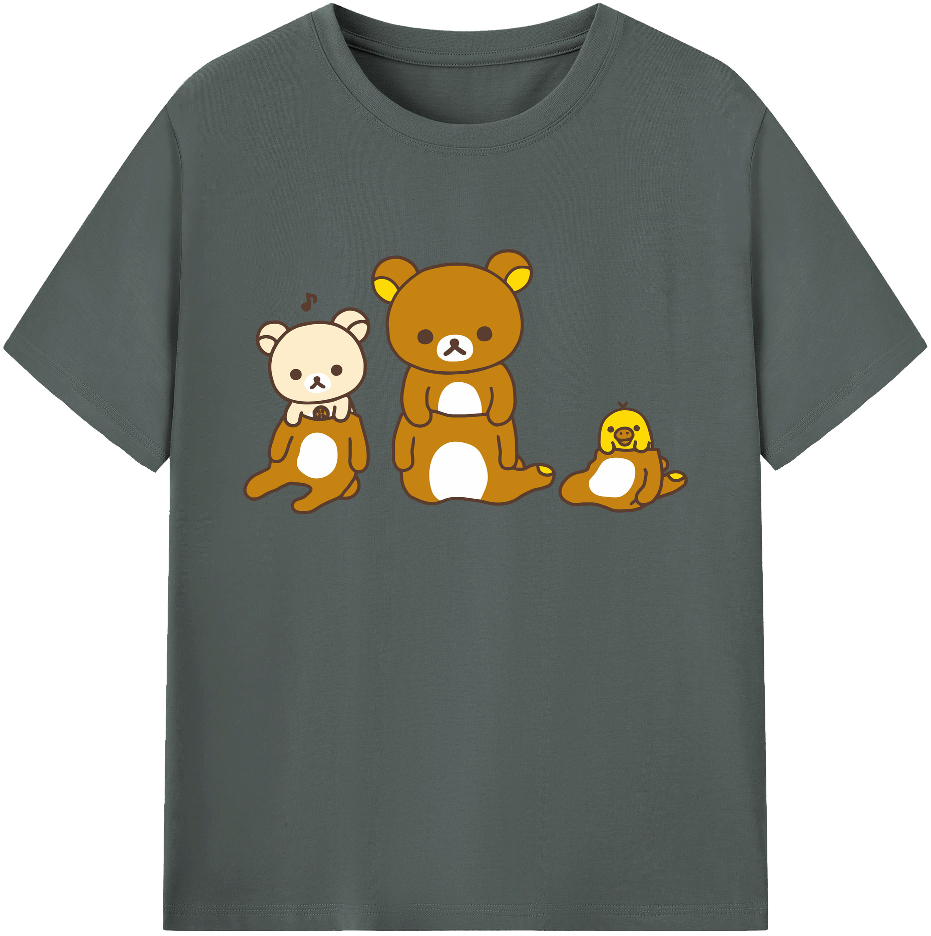 （画像用） リラックマ リラックマ キイロイトリ Rilakkuma Korilakkuma Kiiroitori 綿100％ メンズ半袖Tシャツ｜肌触りやわらか＆通気性
